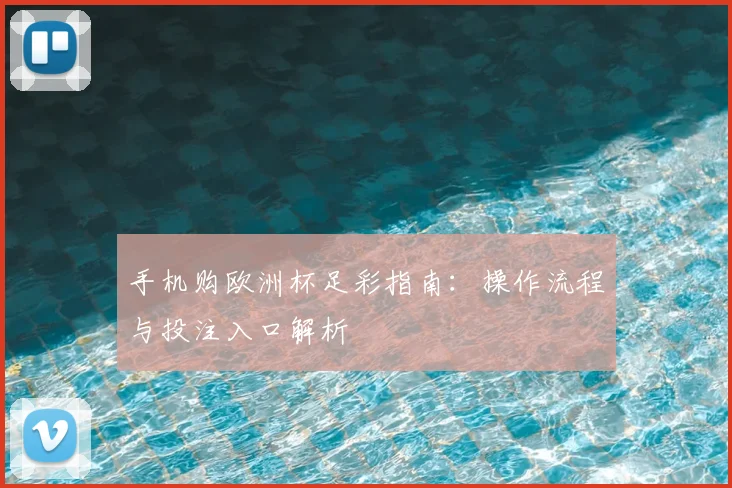 手机购欧洲杯足彩指南:操作流程与投注入口解析