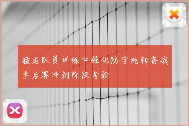 猛龙队员训练中强化防守轮转备战季后赛冲刺阶段考验