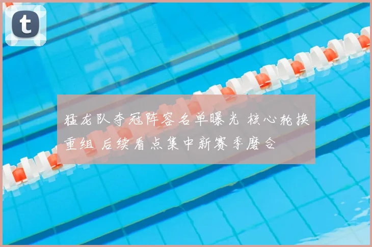 猛龙队夺冠阵容名单曝光 核心轮换重组 后续看点集中新赛季磨合